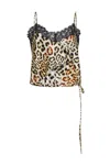 Cara Cara New York Cordoba Lace Top In Cheetah Natural