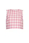 Cara Cara New York Debbie Top In Pink Boucle Grid