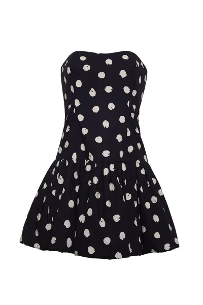 Cara Cara New York Elena Dress In Spot Black Egret