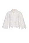Cara Cara New York Erica Shirt In White Embroidered Eyelet