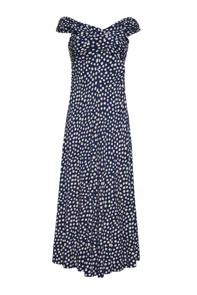 Cara Cara New York Glen Cove Dress In Abstract Dot Navy
