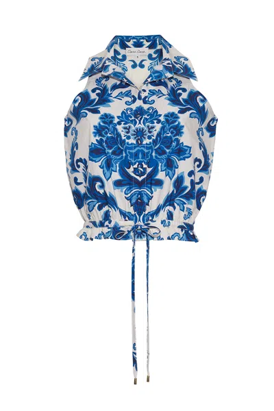 Cara Cara New York Hannah Top In Fiore Evening Blue