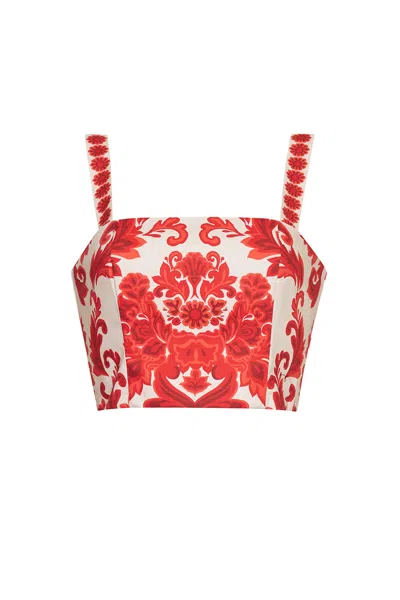 Cara Cara New York Helena Top In Fiore Red