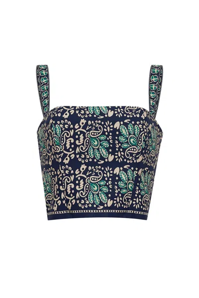 Cara Cara New York Helena Top In Le Stampe Eve Blue