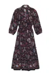 Cara Cara New York Hutton Dress In Marcel Black Coral