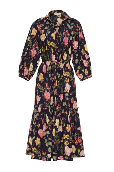 Cara Cara New York Hutton Dress In Stems Evening Blue