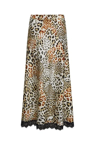 Cara Cara New York Kaia Slip Skirt In Cheetah Natural