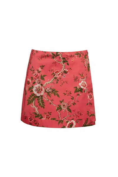Cara Cara New York Kitty Skirt In Chintz Guava