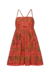 Cara Cara New York Leo Mini Dress In Marcel Coral