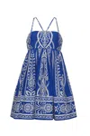 Cara Cara New York Leo Mini Dress In Rowan Cobalt