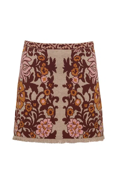 Cara Cara New York Lindy Skirt In Bogata Scarf Blush