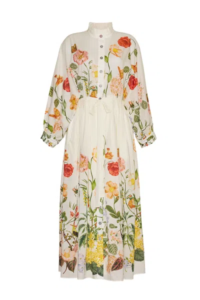 Cara Cara New York Louisa Dress In Nectar Egret