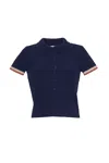 Cara Cara New York Lydia Top In Navy Crochet
