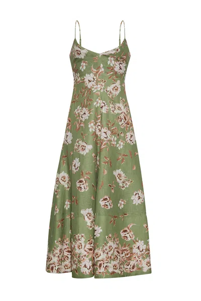 Cara Cara New York Mae Midi Dress In Farfella Sage