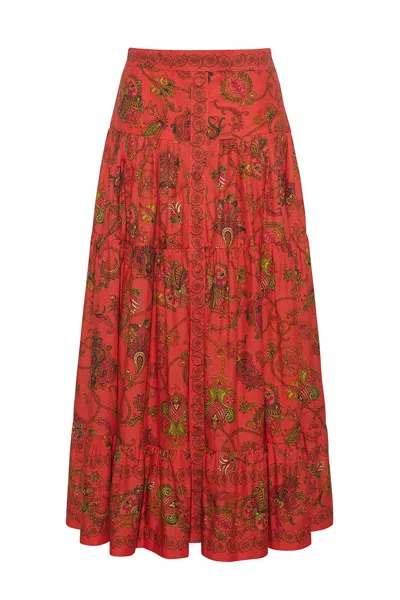 Cara Cara New York Margarita Skirt In Marcel Coral