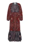 Cara Cara New York Mari Dress In Jules Maroon Blue