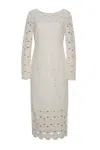 Cara Cara New York Marsielle Dress In Floral Natural Crochet