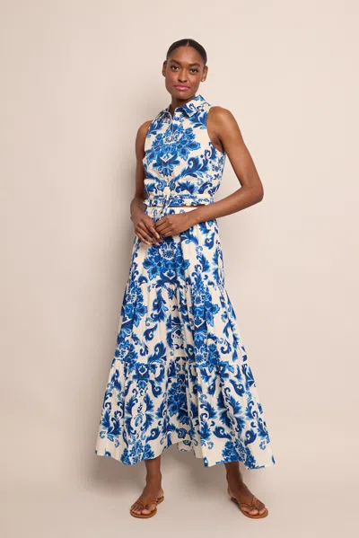 Cara Cara New York Melanie Skirt In Fiore Evening Blue