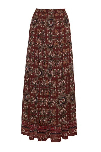 Cara Cara New York Milu Skirt In Red Rita Tile