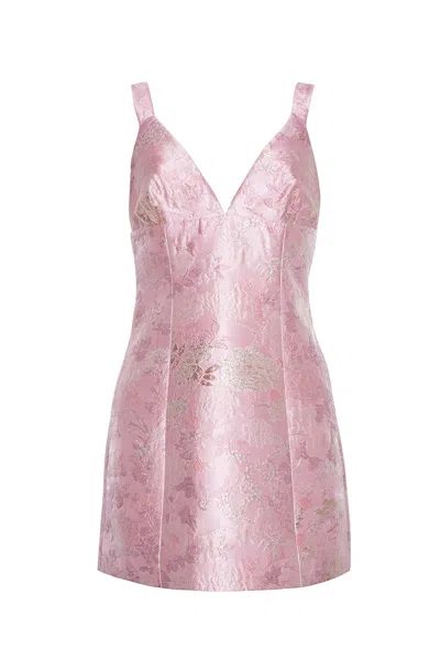 Cara Cara New York Naples Mini Dress In Floral Matelasse Pink