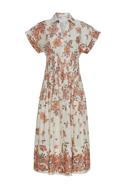 Cara Cara New York Nash Dress In Farfella Border Egret