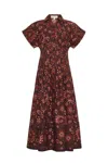 Cara Cara New York Nash Midi Dress In Burgundy