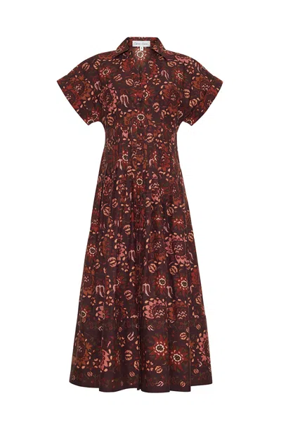 Cara Cara New York Nash Midi Dress In Burgundy