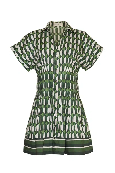 Cara Cara New York Nash Mini Dress In Le Tile Green