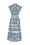 Cara Cara New York Octavia Dress In Saltaire Light Blue