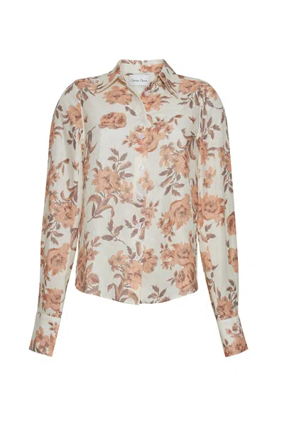 Cara Cara New York Perfect Shirt In Farfella Border Egret