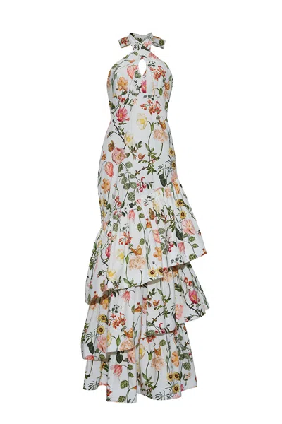 Cara Cara New York Perla Dress In Stems White