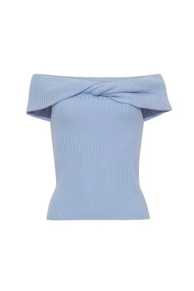Cara Cara New York Petunia Top In Sky Blue