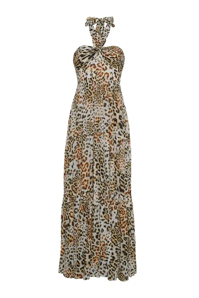 Cara Cara New York Piana Maxi Dress In Cheetah Natural