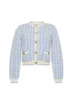 Cara Cara New York Priscilla Cardigan In Houndstooth Blue