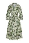 Cara Cara New York Raya Dress In Olive Hanging Orchids