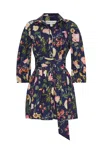 Cara Cara New York Raya Mini Dress In Stems Evening Blue