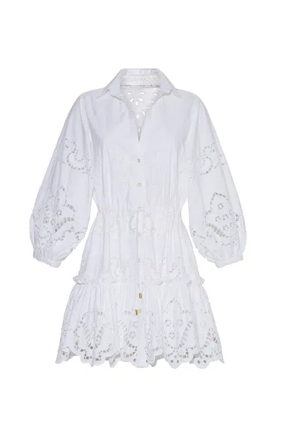 Cara Cara New York Robin Dress In Embroidered Eyelet White