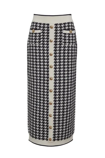 Cara Cara New York Ronnie Skirt In Houndstooth Black