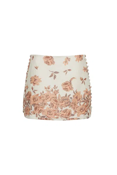 Cara Cara New York Roseland Skirt In Farfella Border Egret