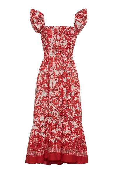Cara Cara New York Ruby Dress In Dentelle Coral