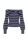 Cara Cara New York Salma Top In Navy Ivory Stripe