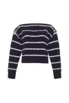 Cara Cara New York Sarita Top In Navy Ivory Stripe