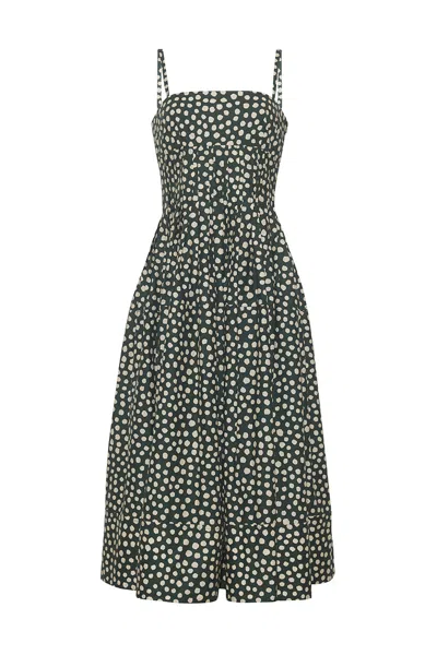 Cara Cara New York Sea Island Dress In Abstract Dot Green Turtledove