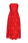 Cara Cara New York Torres Dress In Red Embroidered Eyelet