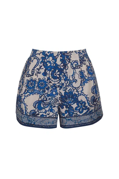 Cara Cara New York Trish Shorts In Dentelle Blue