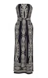 Cara Cara Newcastle Crepe Midi Dress In Black,white