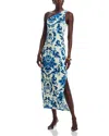 Cara Cara Nicky One Shoulder Maxi Dress In Fiore Evening Blue