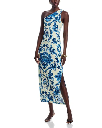 Cara Cara Nicky One Shoulder Maxi Dress In Fiore Evening Blue