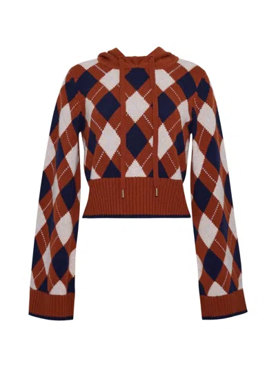 Cara Cara Oakley Argyle-knit Hoodie In Multi