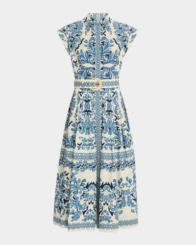 Cara Cara Octavia Floral Cap-sleeve Dress In Neutral